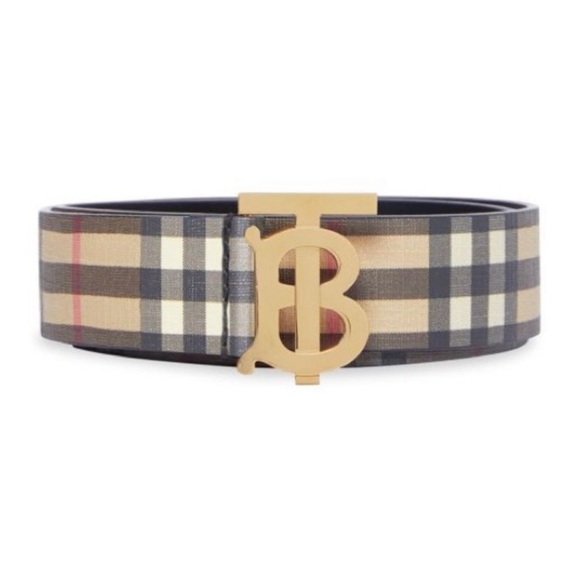 Belt Check Leather Burberry Small size - Picture 4 of 11